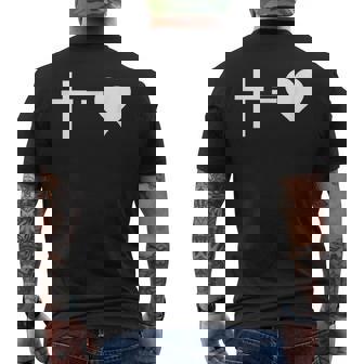 Kreuz Ist Liebe — Die Liebe Jesu Ist Gleich Liebe T-Shirt mit Rückendruck - Seseable