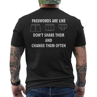 La Contraseñaon Como Breve Ciberseguridad Informática Geek Camiseta Hombre Estampado Espalda - Regaloses