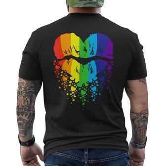 Labios Del Orgullo Corazones Con Los Colores Del Arco Iris Camiseta Hombre Estampado Espalda - Regaloses