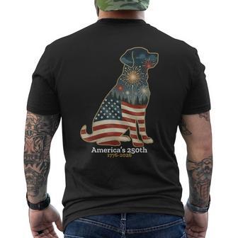 Labrador Retriever America's 250Th Patriotic Dog Fireworks Men's T-shirt Back Print - Thegiftio UK