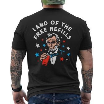 Land Of The Free Refills Vintage Lincoln Retro Men's T-shirt Back Print - Thegiftio UK