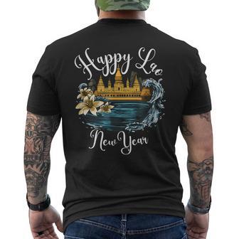 Laos Happy Laotian New Year Pi Mai Lao Water Festival Men's T-shirt Back Print | Mazezy