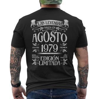 Las Leyendas Nacen En Agosto De 1979 45 Años Cumpleaños Camiseta Hombre Estampado Espalda - Regaloses