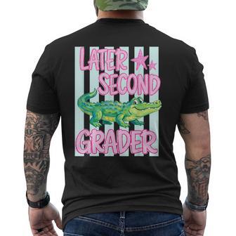 Later Second Grader Alligator Meme Happy Last Day Of School Men's T-shirt Back Print | Mazezy