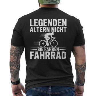 Legenden Altern Nichtie Fahren Fahrrad Rad Fahrenport T-Shirt mit Rückendruck - Seseable