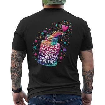 Let Your Light Shine Colorful Stars Heart Men's T-shirt Back Print - Thegiftio