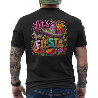 Let's Fiesta San Antonio Cinco De Mayo Mexican Party Men's T-shirt Back Print - Thegiftio UK
