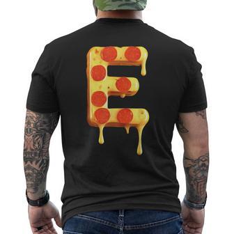 Lettera E Pizza Nome Iniziale Bambini Festa Compleanno Corrispondenza Divertimento T-shirt da uomo con stampa posteriore - Novitaregali