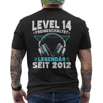 Level 14 Geburtstag Junge Gamer Mann Deko Jahrgang 2012 T-Shirt mit Rückendruck - Seseable