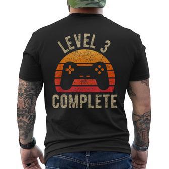 Level 3 Complete 3 Jahrestag Paare Ehemann 3 Hochzeitstag T-Shirt mit Rückendruck - Seseable