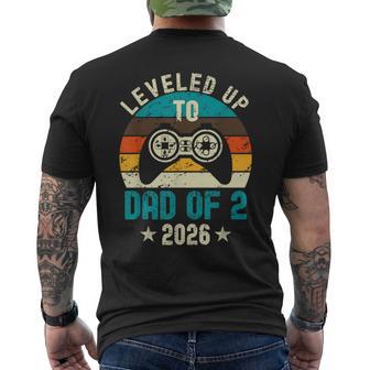 I Leveled Up To Dad Of 2 2026 Promoted To Soon To Be Father Men's T-shirt Back Print - Thegiftio UK
