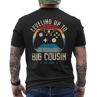 Leveling Up To Big Cousin 2026 Promoted To Big Cousin Gamer Men's T-shirt Back Print - Monsterry