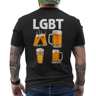 Lgbtq Let’S Get Beers Tonight Drink Night Time Men's T-shirt Back Print - Thegiftio UK