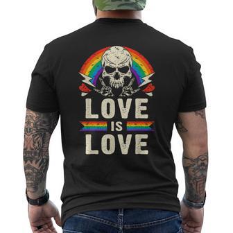 Lgbtプライド、レインボー、ハードギター音楽 メンズTシャツ バックプリント - Kawaiitshirt