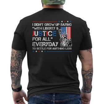 Liberty And Justice For All Patriotic Usa 4Th July Political Men's T-shirt Back Print - Thegiftio UK