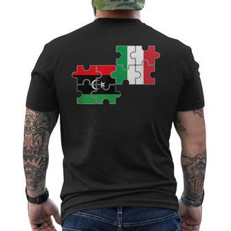 Libia Italia Bandiera Libica Italiana T-shirt da uomo con stampa posteriore - Novitaregali