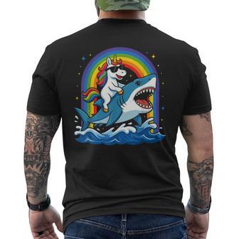 Licorne Drôle Équitation Requin Mégalodon Enfants Garçons Amoureux Des Requins T-shirt imprimé au dos - Cadeauxyz