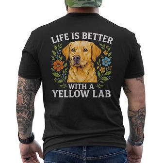 Life Is Better With A Yellow Lab Men's T-shirt Back Print - Thegiftio UK