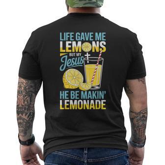 Life Gave Jesus Makin Lemonade Fruit Lovers Tropical Lemon Men's T-shirt Back Print - Thegiftio UK