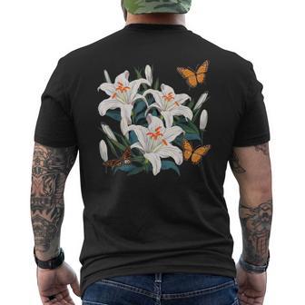 Liriointage Con Mariposas En Lirio De Mariposa Camiseta Hombre Estampado Espalda - Regaloses