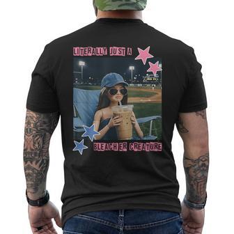 Literally Just A Bleacher Creature Doll Face Meme Men's T-shirt Back Print - Monsterry