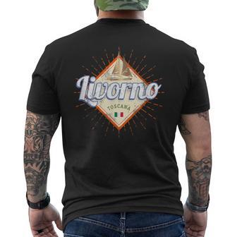 Livorno Toscana Italia Retroelero Banderaintage Recuerdo Camiseta Hombre Estampado Espalda - Regaloses