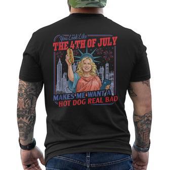You Look Like 4Th Of July Hotdog Real Bad 4Th Of July Men's T-shirt Back Print - Thegiftio UK