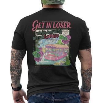 Get In Loser We're Learning About Lettuce Retro Boat Men's T-shirt Back Print - Thegiftio UK