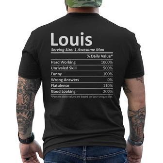 Louis Nutrition Birthday Personalized Name Idea Men's T-shirt Back Print - Thegiftio UK