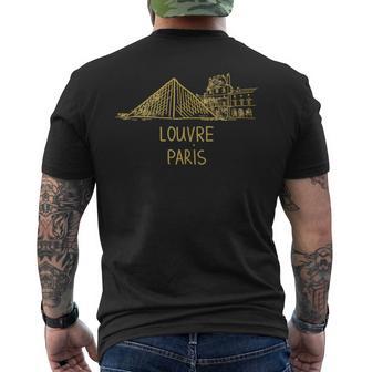 Louvre Paris France Recuerdo Deiaje Histórico Para Regalo In Mangas Camiseta Hombre Estampado Espalda - Regaloses