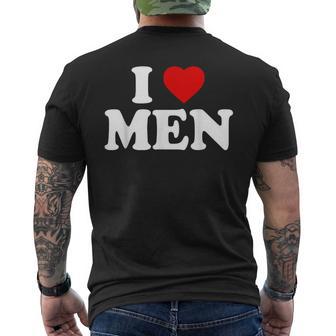I Love I Love Men メンズTシャツ バックプリント - Kawaiitshirt