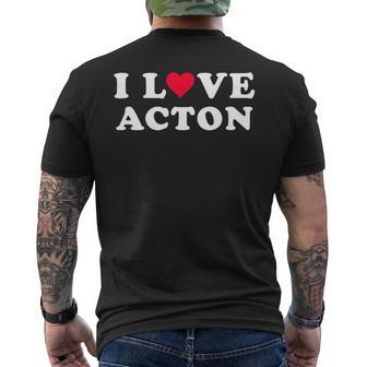 I Love Acton マッチング ガールフレンド&ボーイフレンド アクトン名 長袖tシャツ メンズTシャツ バックプリント - Kawaiitshirt