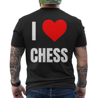 I Love Chess ハートギフト メンズ レディース キッズ アパレル 服 メンズTシャツ バックプリント - Kawaiitshirt