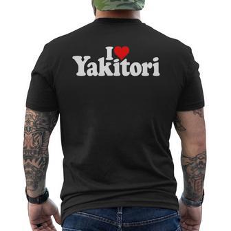 I Love Heart 焼き鳥 日本の鶏串 メンズTシャツ バックプリント - Kawaiitshirt
