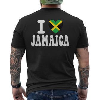 I Love Jamaica Herz-Flagge Retro Reise-Souvenir T-Shirt mit Rückendruck - Seseable