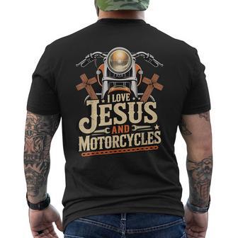 I Love Jesus And Motorcycles Men's T-shirt Back Print - Thegiftio UK