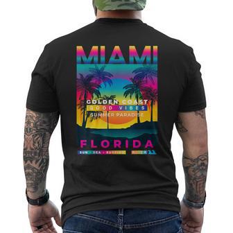 I Love Miami Miamiibes Illustration Graphic s メンズTシャツ バックプリント - Kawaiitshirt