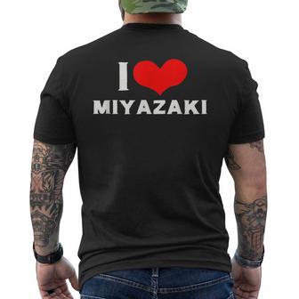 I Love Miyazaki 愛 ハート 宮崎 宮崎県 日本 お土産 かわいい おしゃれ メンズTシャツ バックプリント - Kawaiitshirt
