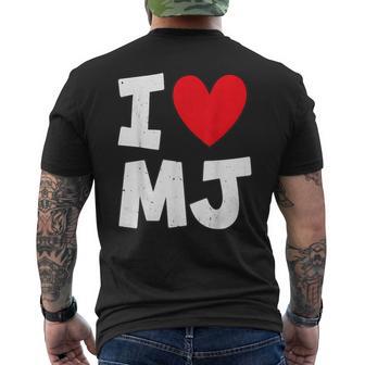 I Love Mj Heart Personalized Name Mj First Name Men's T-shirt Back Print | Mazezy