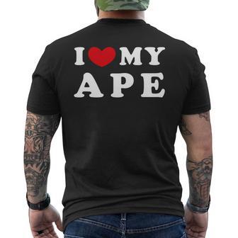 I Love My Ape アイ・ラブ・マイ・エイプ、アイ・ハート・マイ・エイプ 長袖tシャツ メンズTシャツ バックプリント - Kawaiitshirt
