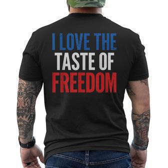 I Love The Taste Of Freedom Couples 4Th Of July Patriotic Men's T-shirt Back Print | Seseable UK