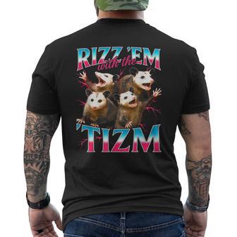 Lustiges Meme Mit Der Autistischen Opossum-Grafikon Rizz Em With The Tism T-Shirt mit Rückendruck - Seseable