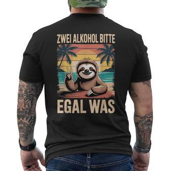 Lustiges Zwei Alkohol Bitte Egal Was Bier Malle Party T-Shirt mit Rückendruck - Seseable
