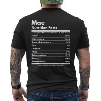Mae Información Nutricional Regalo Divertido Nombre Personalizado Mae Camiseta Hombre Estampado Espalda - Regaloses