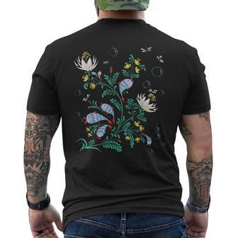 Magic Fish ファニー フィッシング フローラル ヴィンテージ ウクライナ ヴィシバンカ メンズTシャツ バックプリント - Kawaiitshirt