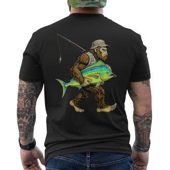 Mahi-Mahi Bigfoot Fisherman Saltwater Fishing Sasquatch Men's T-shirt Back Print - Thegiftio UK