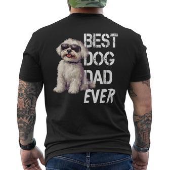 Maltese Dog Lover Vintage Best Maltese Dad Father's Day Men's T-shirt Back Print - Monsterry