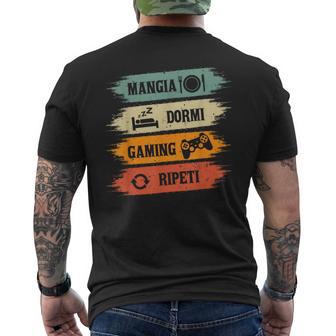 Mangia Dormi Gaming Ripeti Gamerideogiochi Gaming T-shirt da uomo con stampa posteriore - Novitaregali