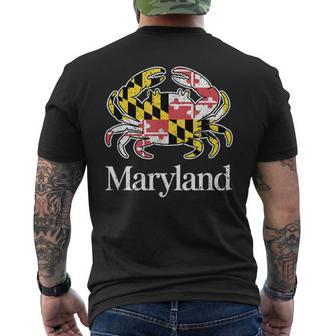 Maryland Crab State Flag Graphic Men's T-shirt Back Print - Thegiftio UK