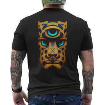 Máscara De Guerrero Azteca Jaguar Antigua Mitología Maya Camiseta Hombre Estampado Espalda - Regaloses